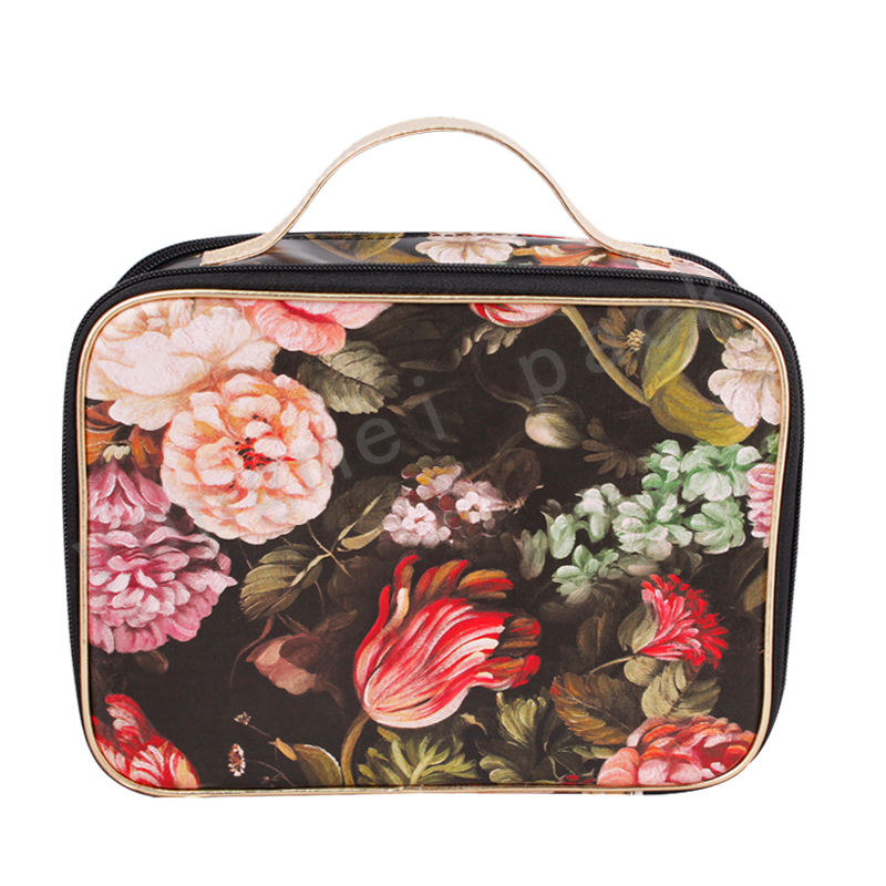 Large capacity portable waterproof leather cosmetic bag washing bag storage bag