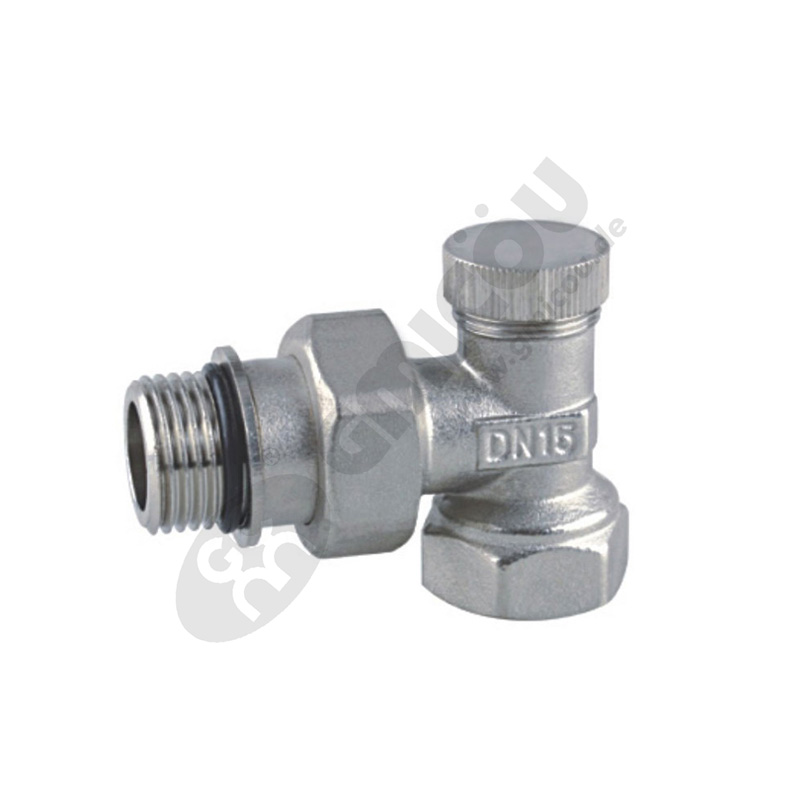 Angle backwater heating valve with female thread
