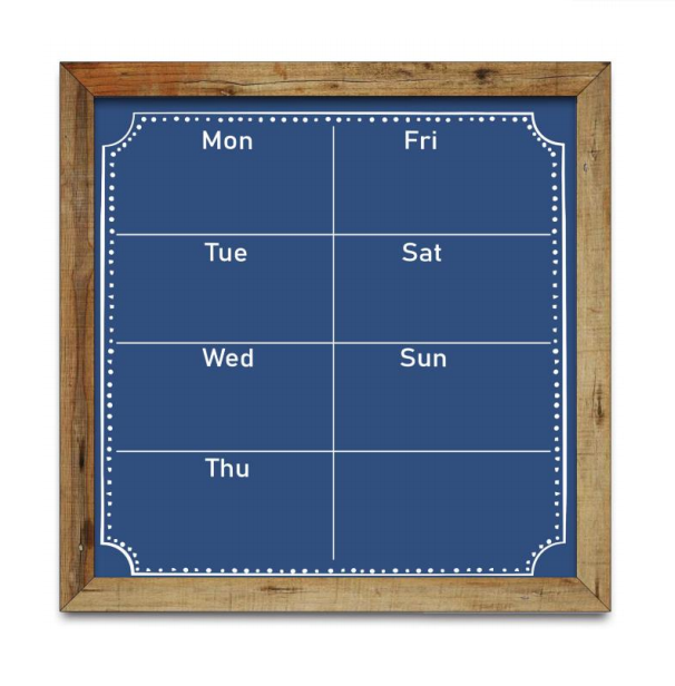 Wooden frame blue board