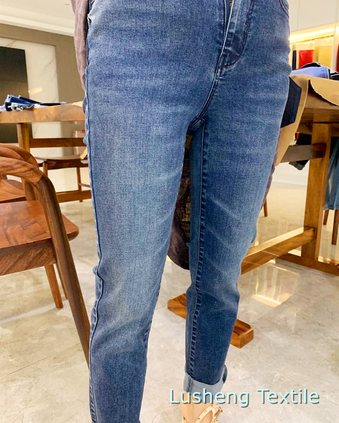 Cotton Poly spandex twill woven Denim fabric