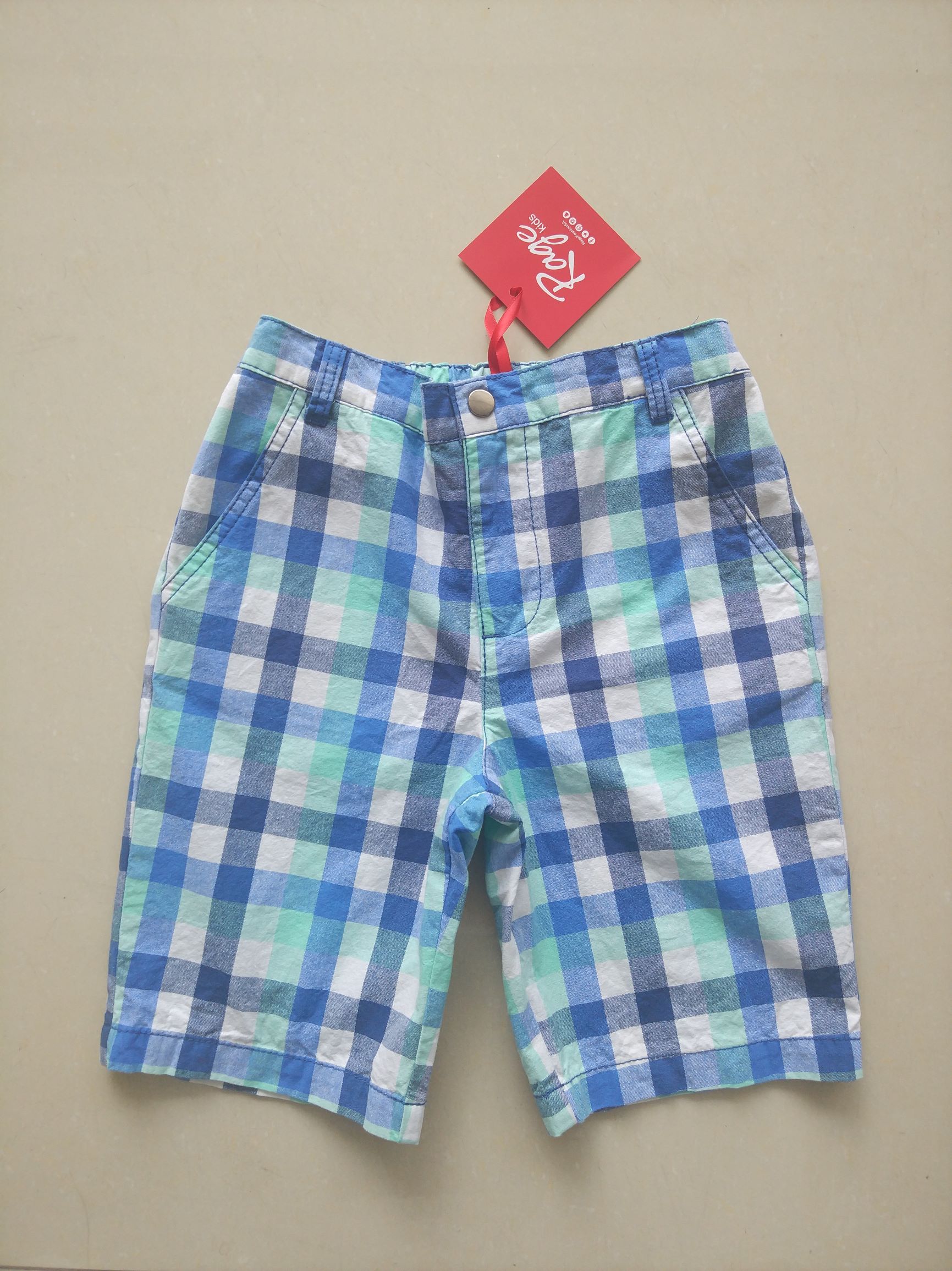 boy's woven yarn dyed short