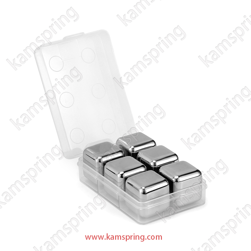 set of 6 Stainless Steel ice cubes