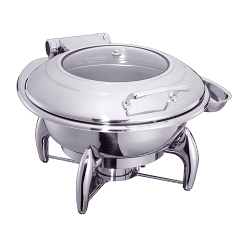 6l Mechanical Round Induction Chafing Dish W/Glass Window