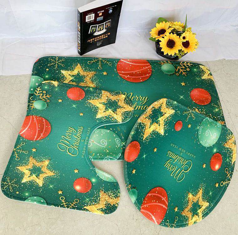 micro soft printing bathroom mat set