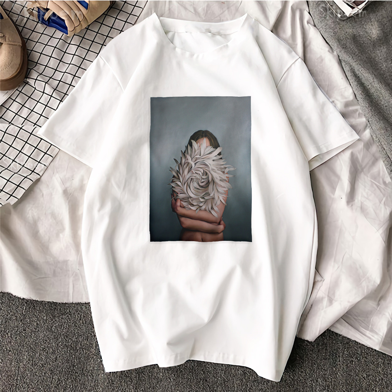 private label cotton spandex vintage t shirt tshirts with logo custom logo printed graphic tees women