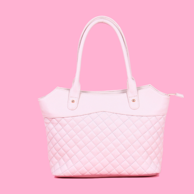 ------High quality pink pu leather handbags for women new design fashion ladies hand bags