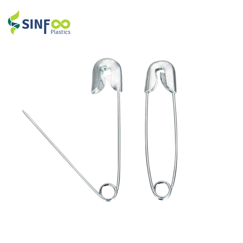 2/0# Decorative Silver Locking Safety Pins for Clothes