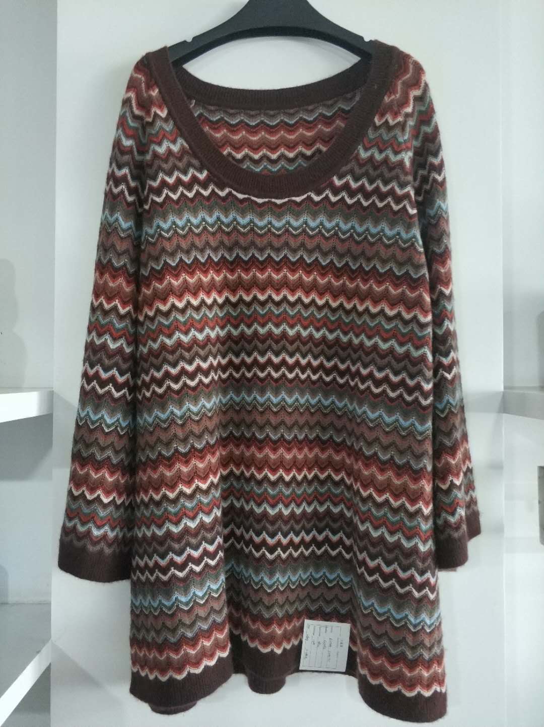 cashmere color stripe sweater for lady
