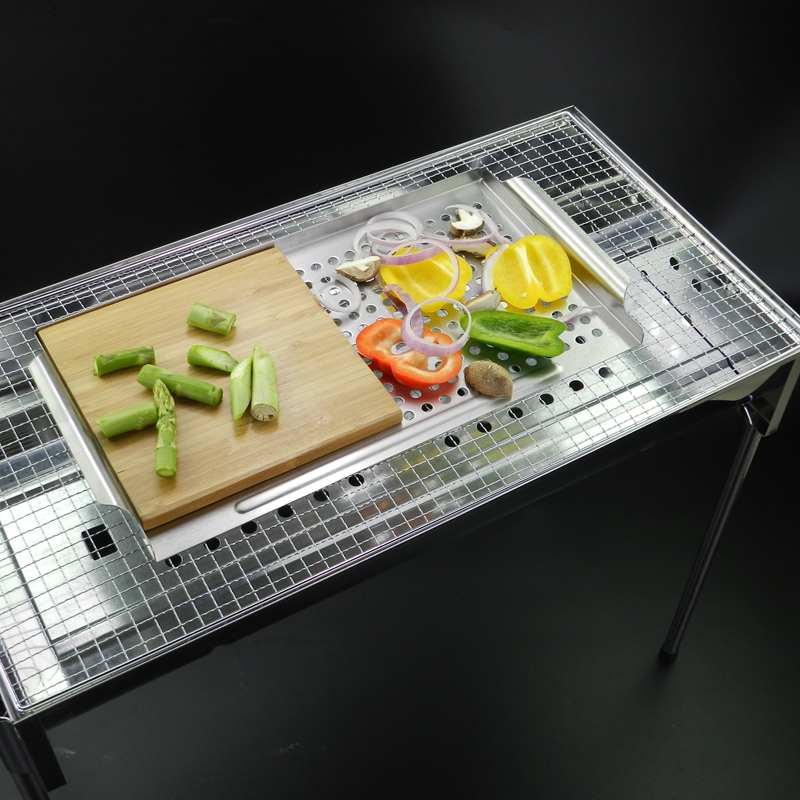 Grill topper with cutting board