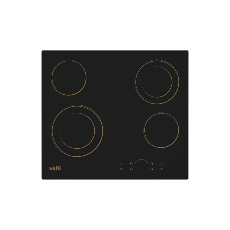 Vatti Chinabest ER4604T Electric Cooktop, thermomate 600mm 24 Inch Built-in Radiant Electric Stove Top, 240V Ceramic Electric Stove with 4 Burners, 9 Heating Level, Timer & Kid Safety Lock, Sensor Touch Control