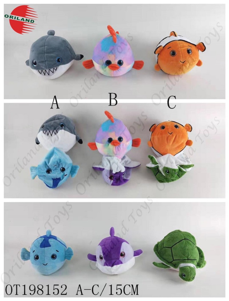 Oriland reversible plush toy stuffed sea amimal toys