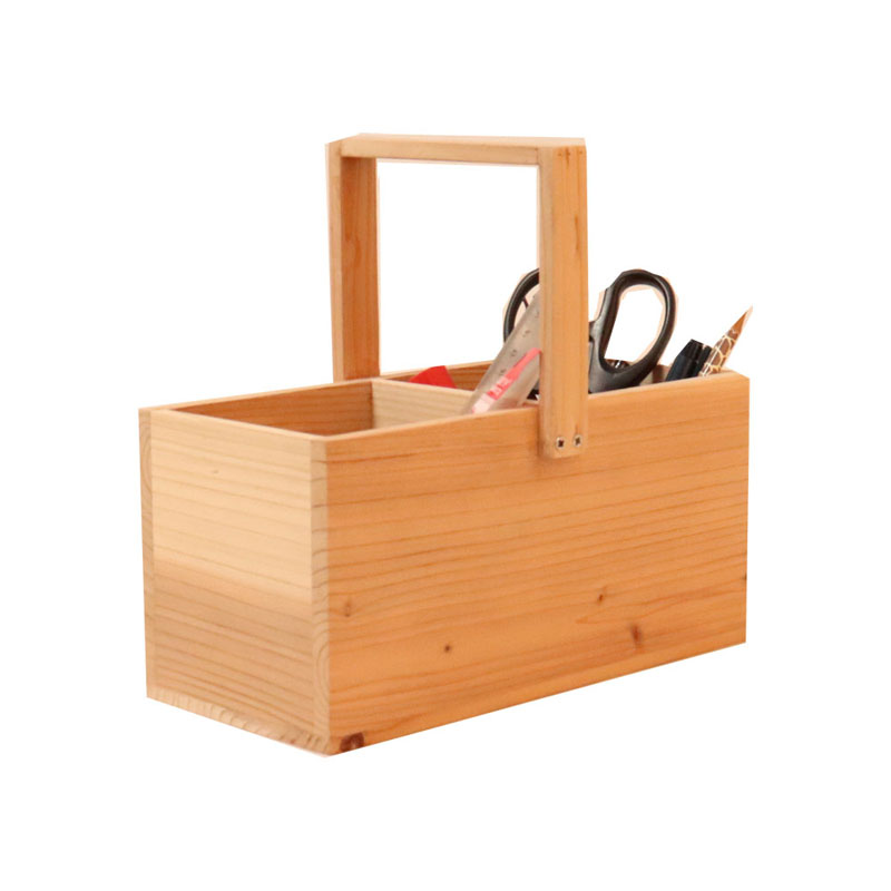 pine storage wooden box with handle office＆ home storage