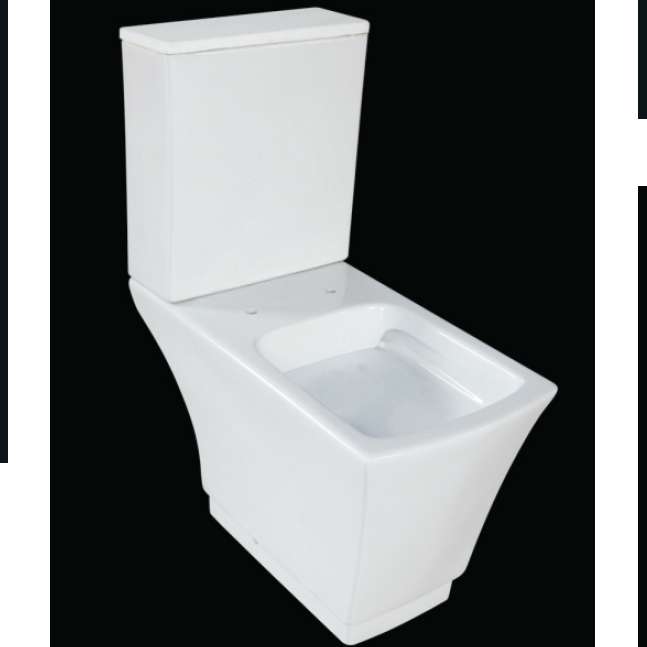 Powerful Rimless two piece toilet