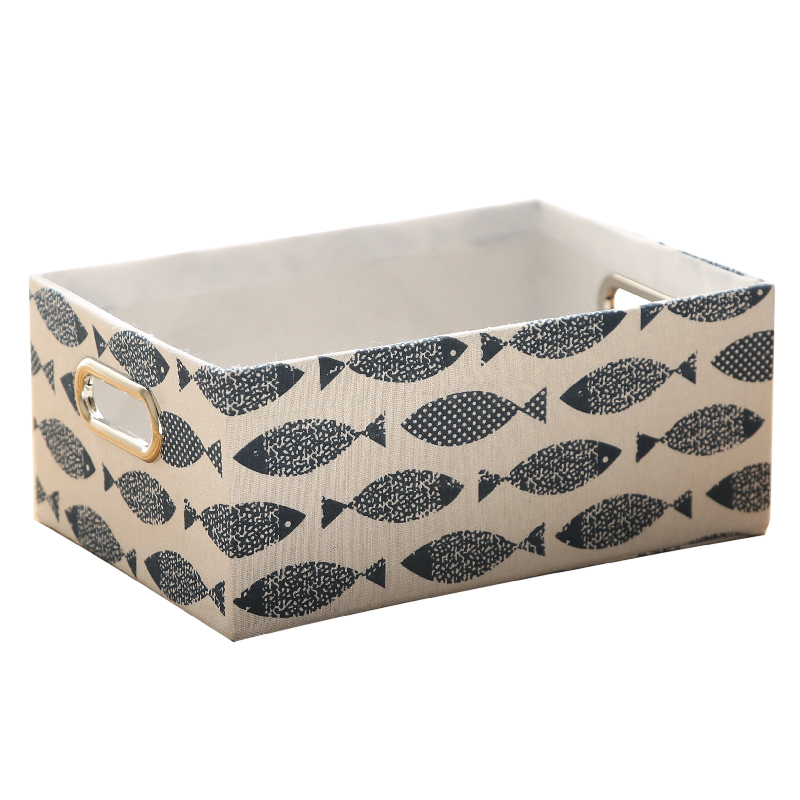 Kingwillow rectangular cotton and hemp blended toys storage underwear storage snacks storage debris storage box