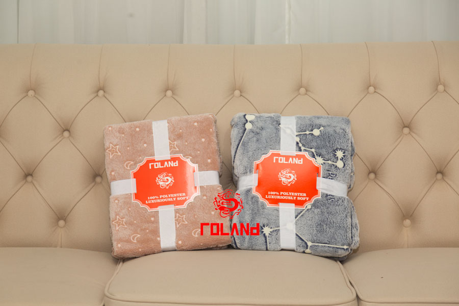 Flannel With Backside Printing, Rubber Embossed, Luminous Blanket/Throw
