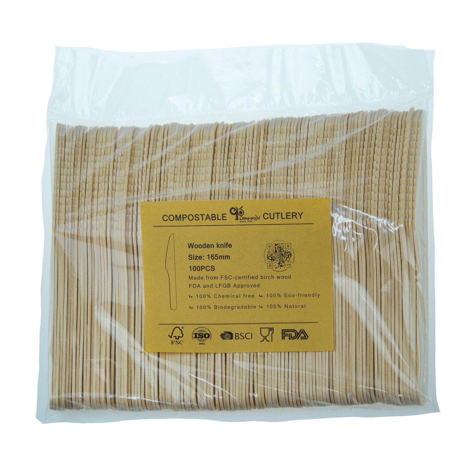 Disposable wooden cutlery