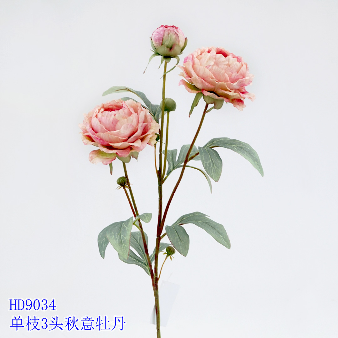 ! 0.70m Artificial Flower Artifical flowers factory home decoration wedding bridal Single Poeny X 3