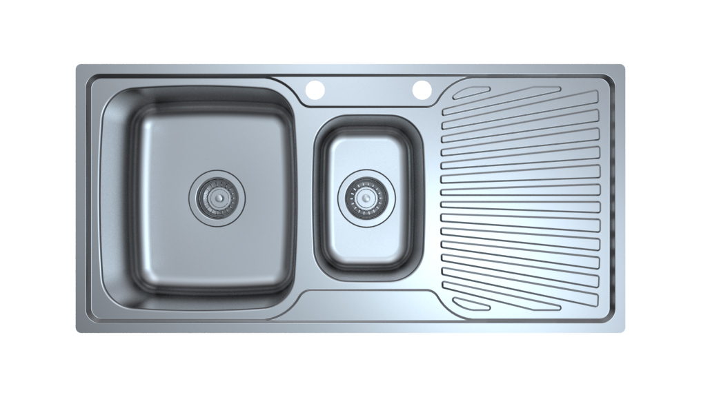 Stainless Steel Drop-in 1.5 Bowl Sink With Drainboard, R60