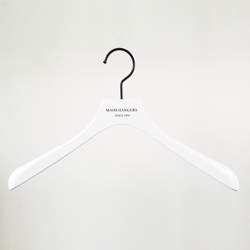 White color plastic hanger for jacket