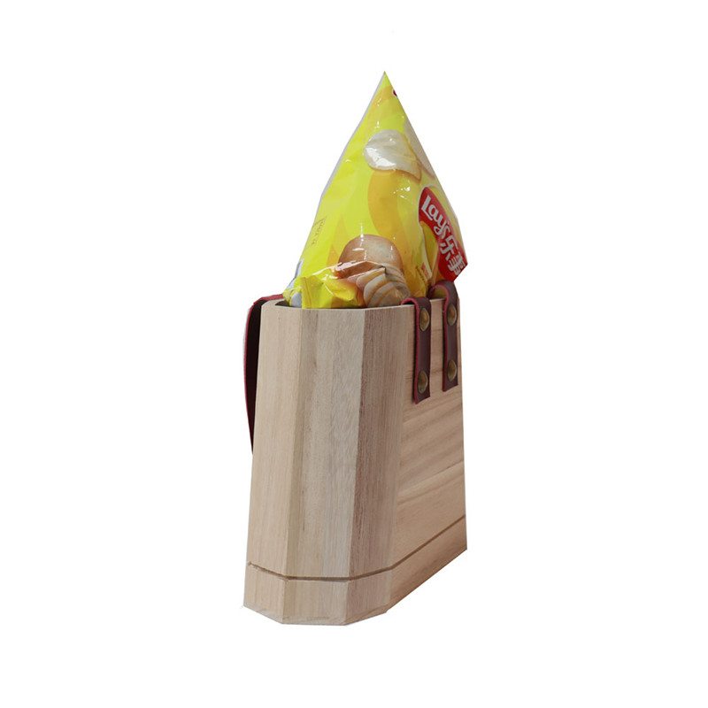 Wooden box storage bag with handle