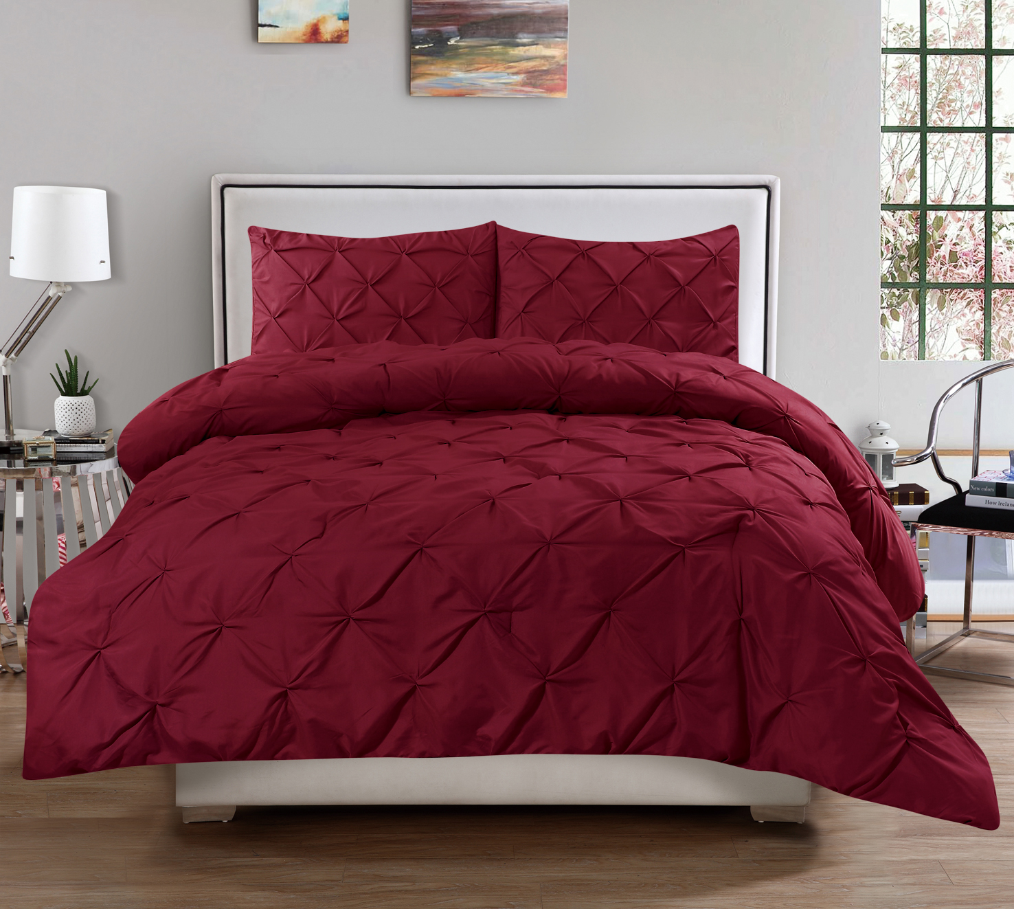 3pc pintuck comforter set