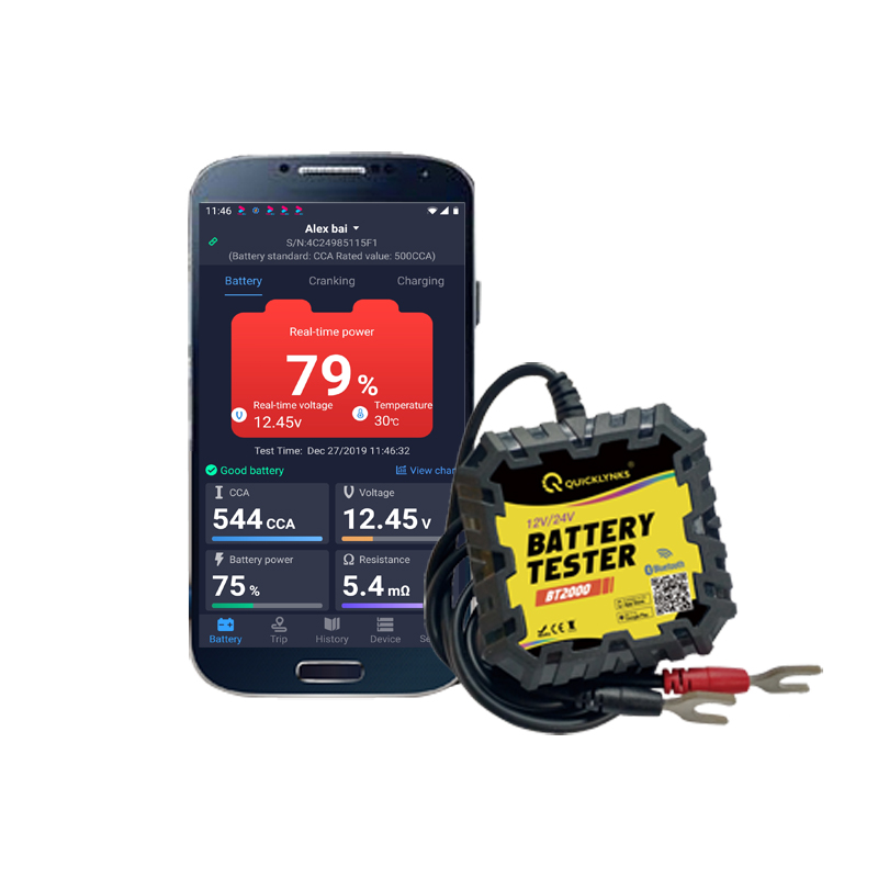 Bluetooth battery tester and monitor
