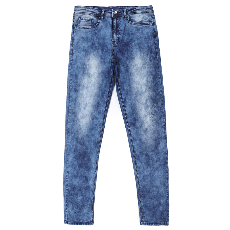 Bleach wash men skinny jeans trousers G2085