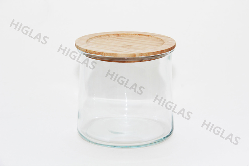 1.0L/1.8L/2.4L Soda lime glass Canister with bamboo lid