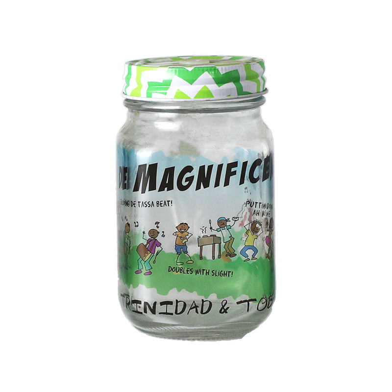Glass mason jar drinking jar