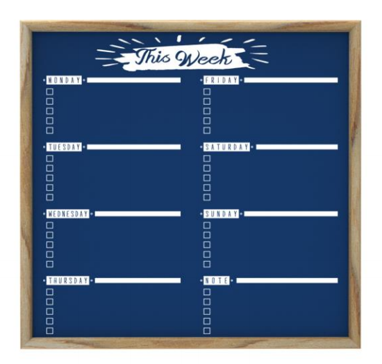 Wooden frame blue board