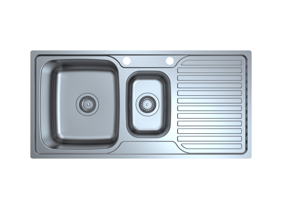 Stainless Steel Drop-in 1.5 Bowl Sink With Drainboard, R60