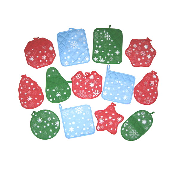 pot holder Christmas design printed kitchen cute shape，XMAS/Christmas towel/pot holder/decoration