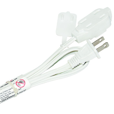 indoor extension cord 16AWG 6FT （White）