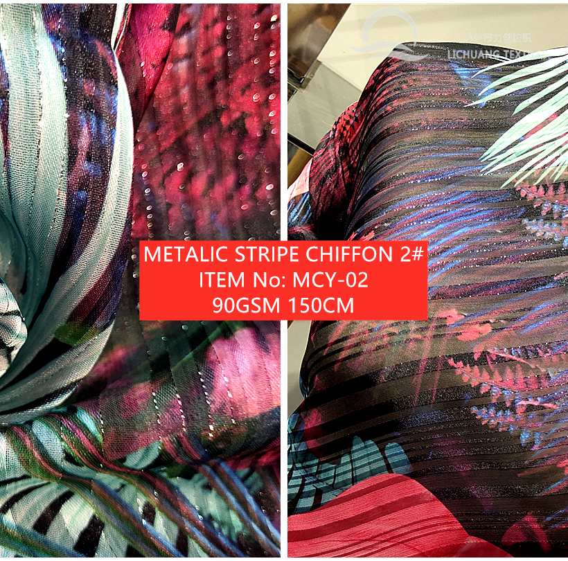 Chiffon Yoryu Metalic Stripe 2#