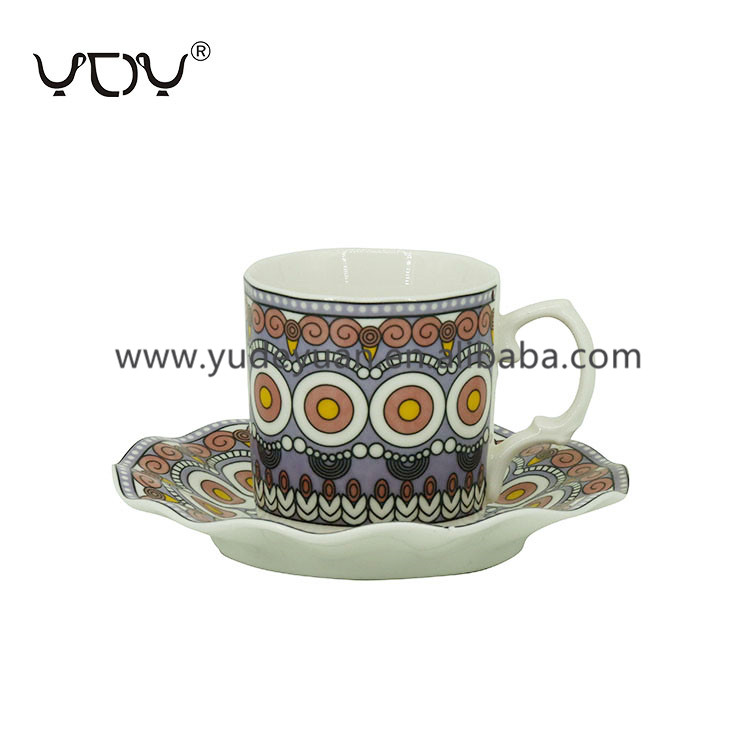 latest design new bone china 90cc coffee tea cups and saucers