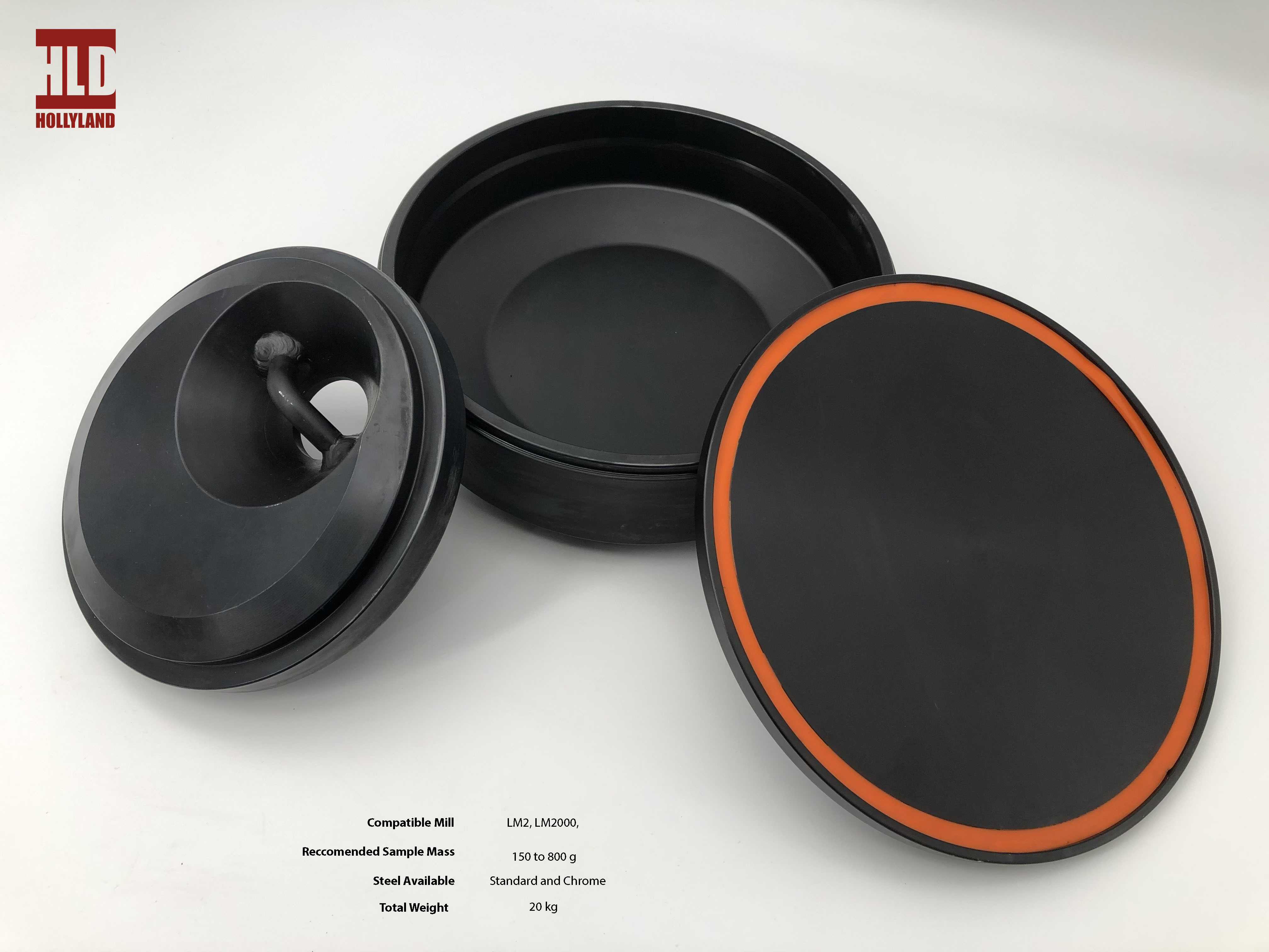 BT LAB Pulverizing Mill Bowls 1000, grinding bowl set