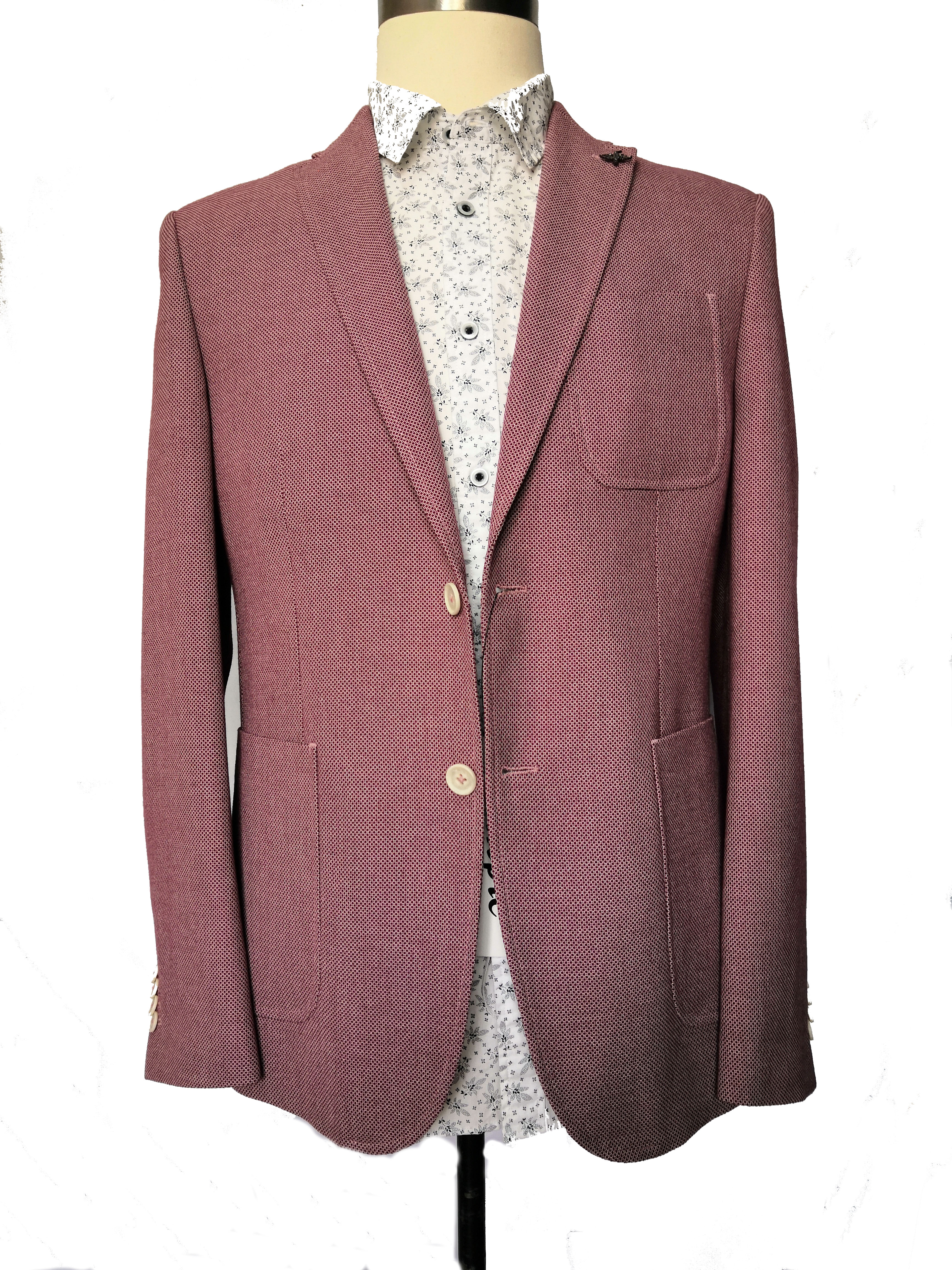 Fashion Dotted Fabric Slim Fit Men’s Suits Jacket