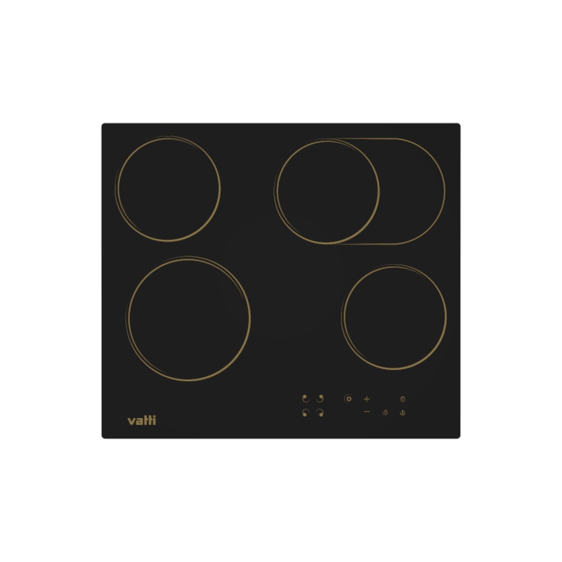 Vatti Chinabest ER4606T Electric Cooktop, thermomate 600mm 24 Inch Built-in Radiant Electric Stove Top, 240V Ceramic Electric Stove with 4 Burners, 9 Heating Level, Timer & Kid Safety Lock, Sensor Touch Control