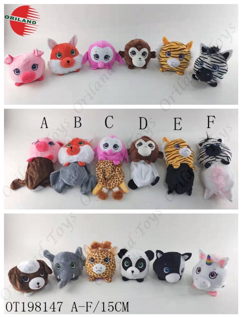 Oriland flip flap plush toys 2 in 1 soft toy reversible stuffed animal