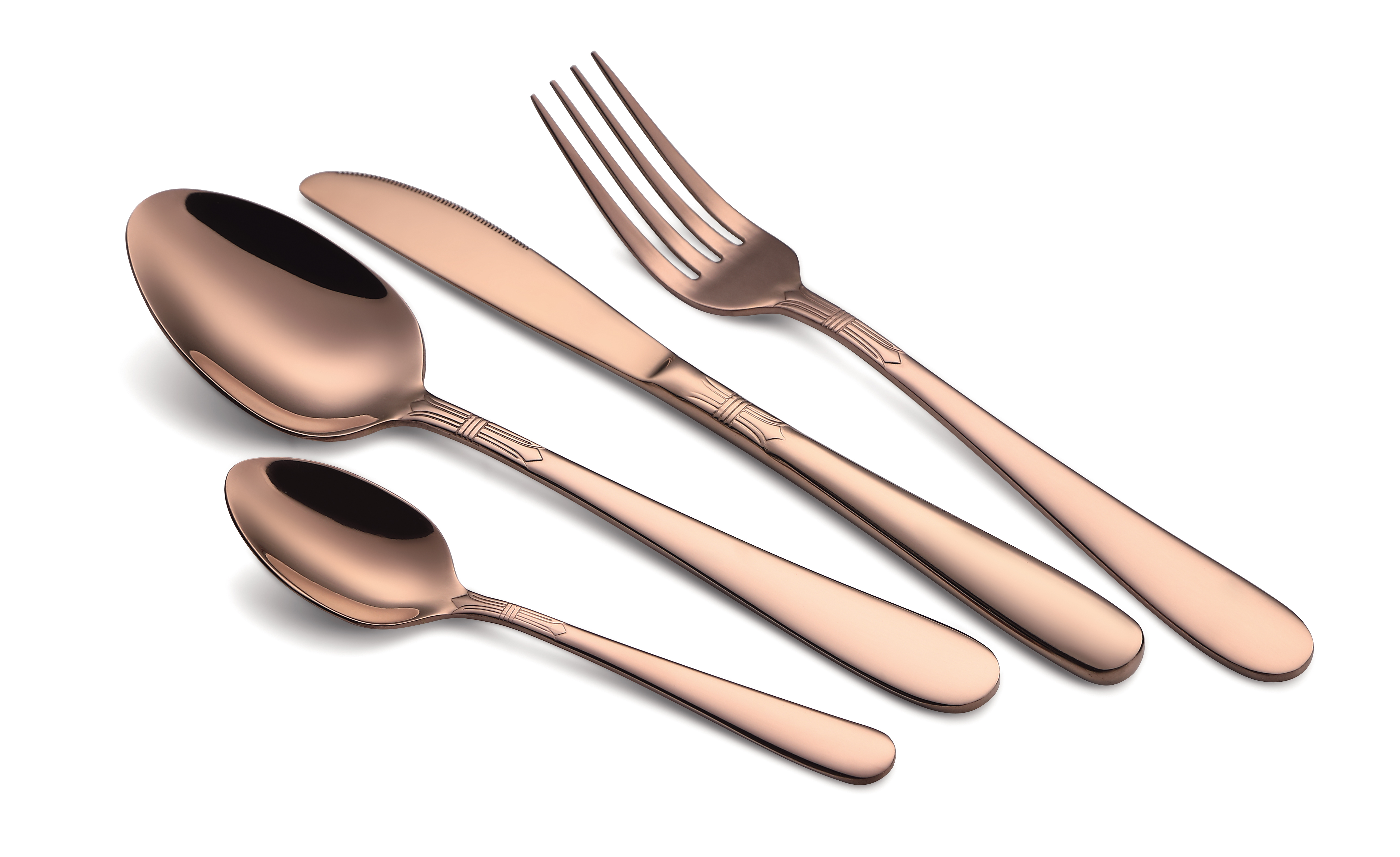 24pcs Stainless steel cutlery set /Rose Gold/in color box