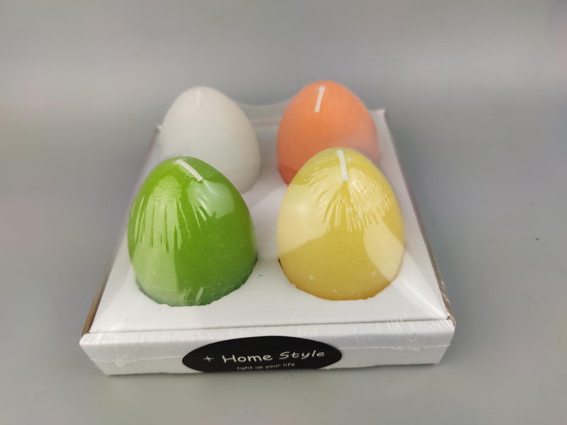 Set of 4 rustic egg candles