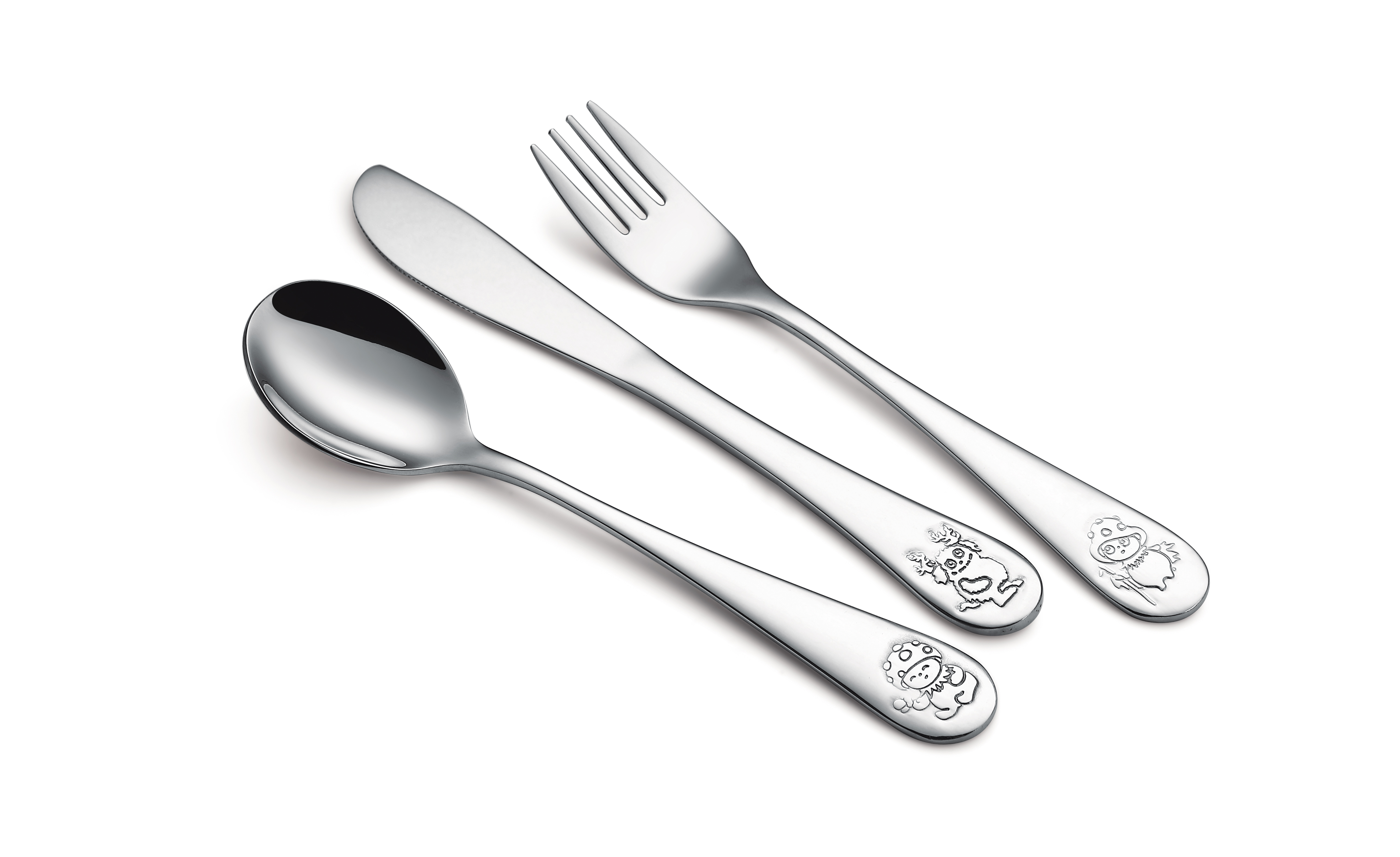 24pcs Stainless steel cutlery set for kids /handle with animal shape in color box