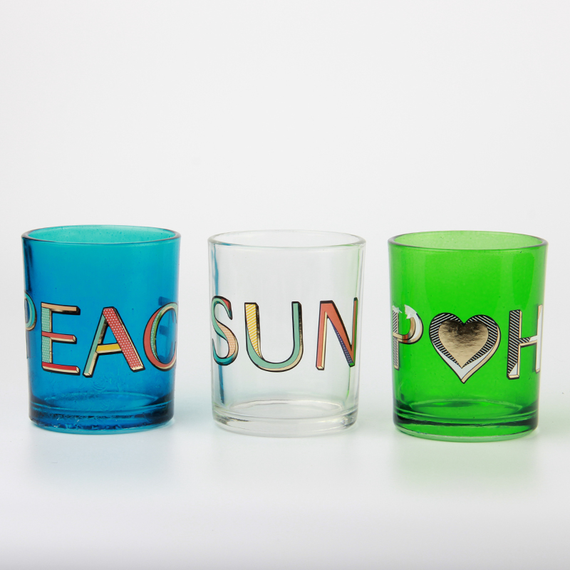 Glass candle holder