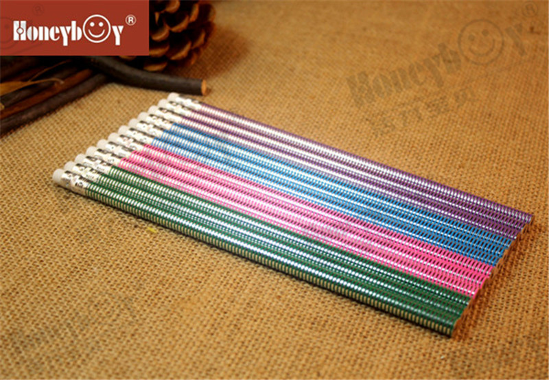 Foil rolling customer's design printing HB pencil with eraser