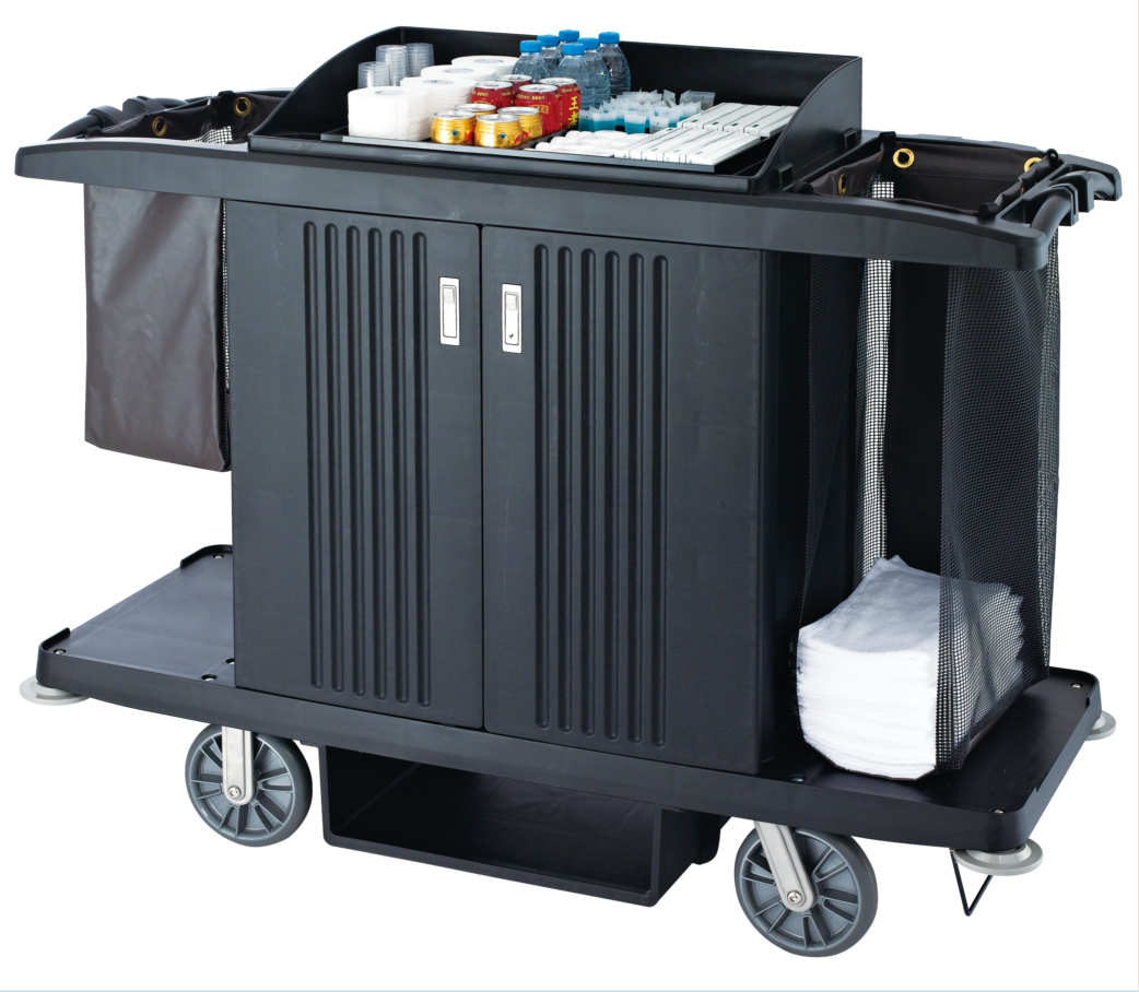 New Design Black Line Cart Hotel Cleaning Trolley