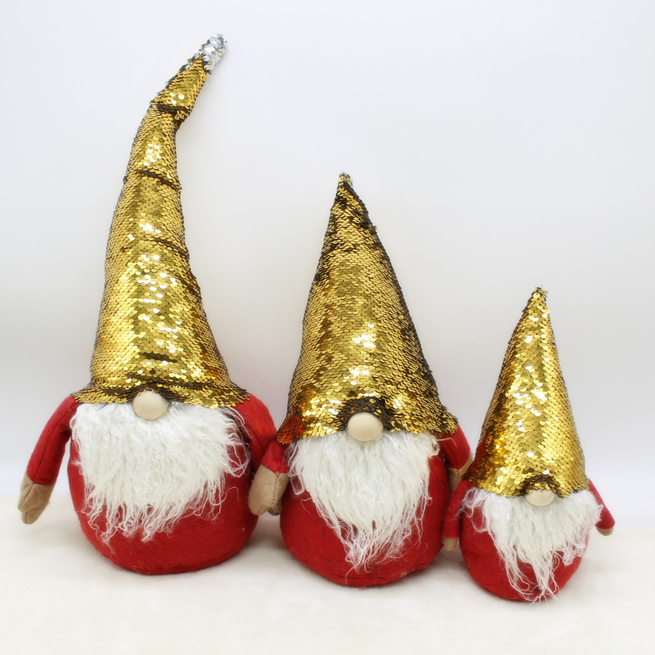 Christmas Gnomes Santa with Yellow Flip Sequin Hat Christmas Decoration