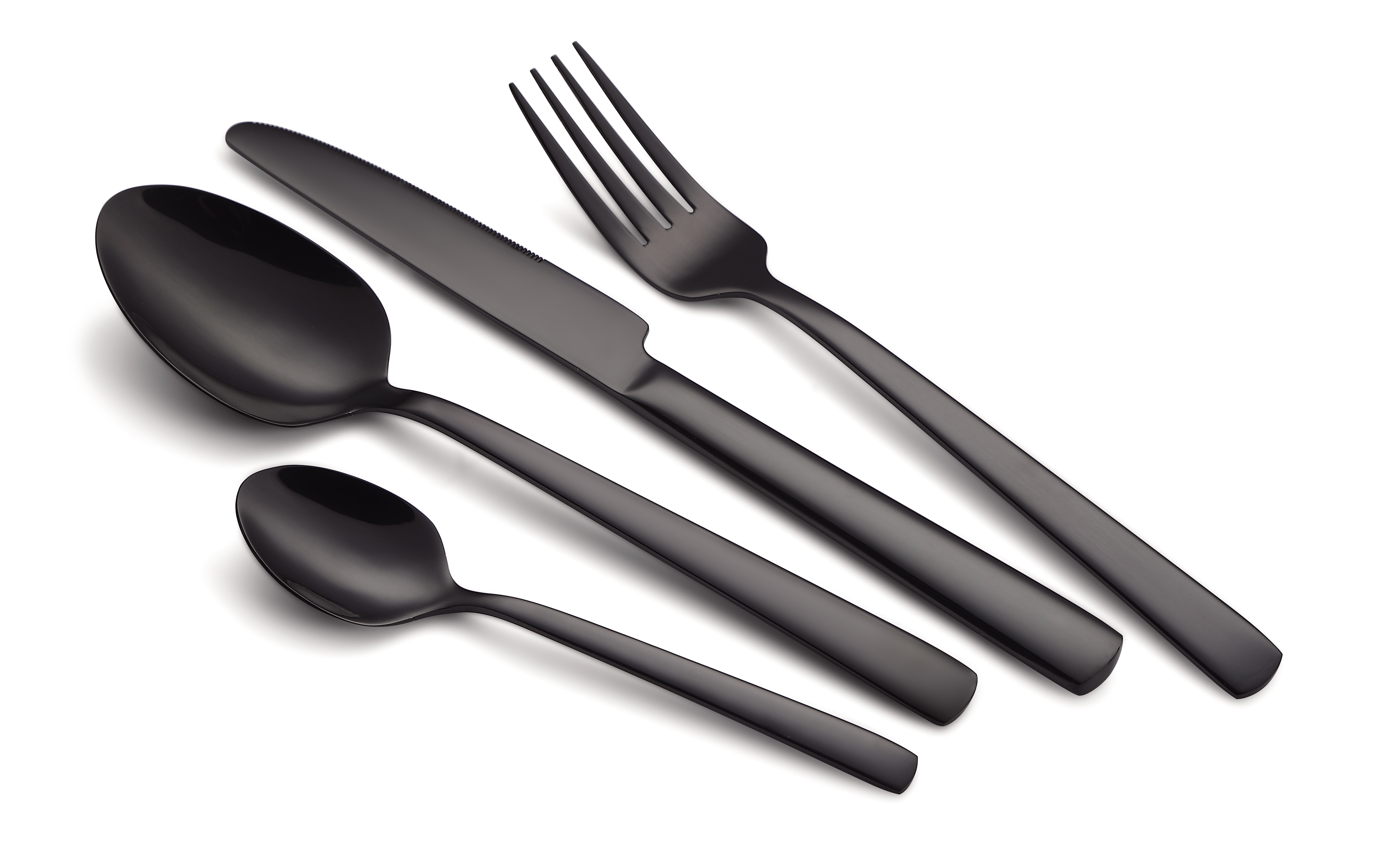 24pcs Stainless steel cutlery set /Black/in color box