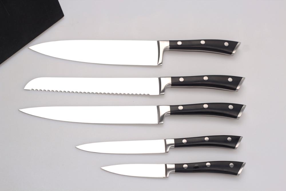 Stainless steel knife sets with rivet handle