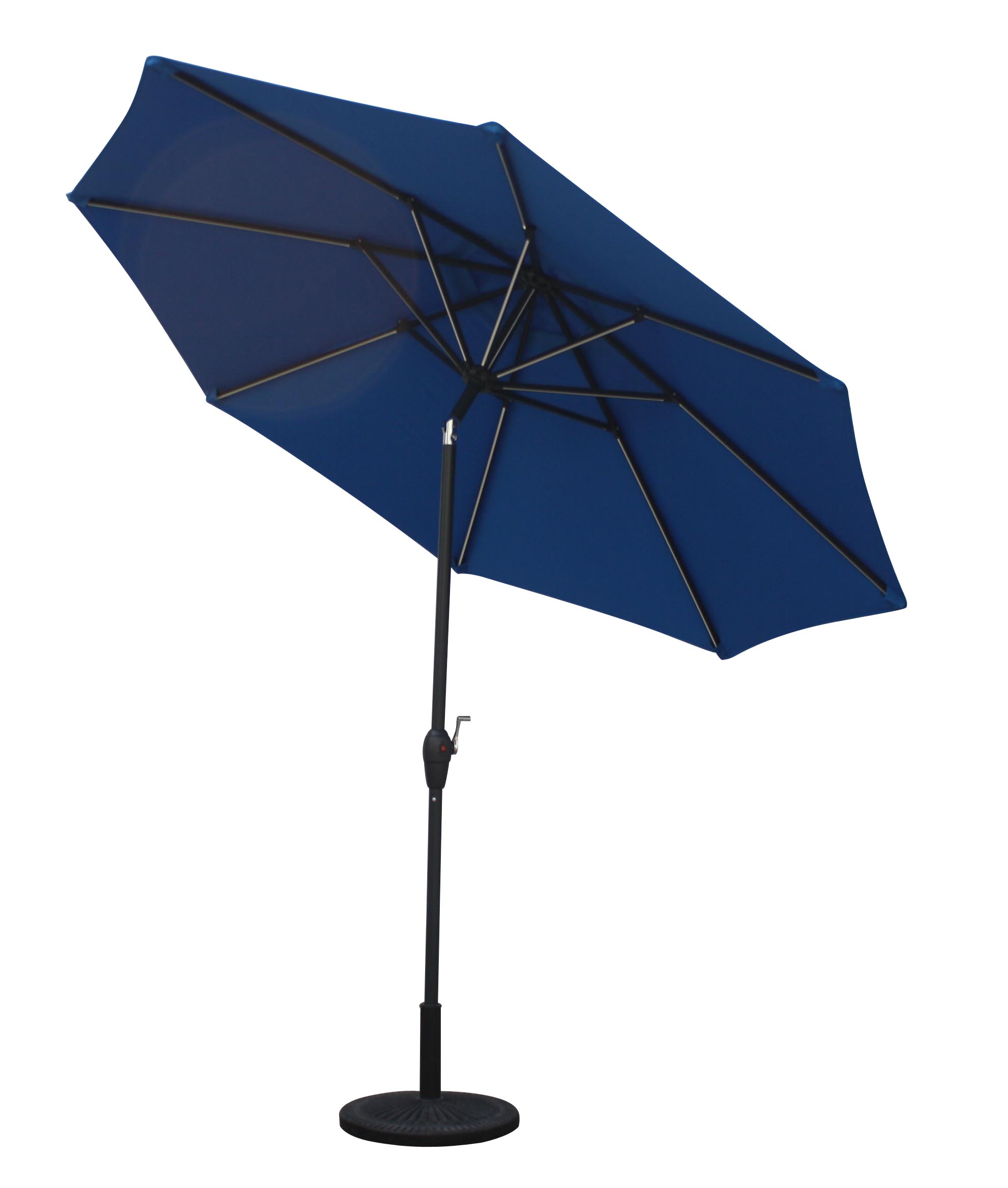 hand cranked solar umbrella with strip light