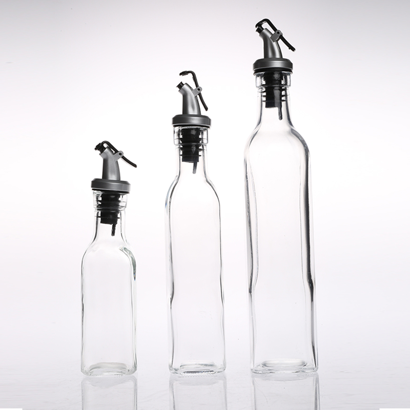 Soda glass oil and honey bottle